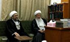 تصاویر دیدار آیت‌الله آملی لاریجانی با مرحوم آیت‌الله العظمی اسحاق فیاض