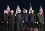 فیلم/ ادای احترام رئیس مجمع تشخیص مصلحت نظام و سران قوا به رهبر شهید انقلاب