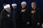 اقامه نماز بر پیکر مطهر رهبر شهید انقلاب و خانواده ایشان