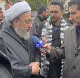 حضور آیت الله آملی لاریجانی در راهپیمایی حماسی روز جهانی قدس